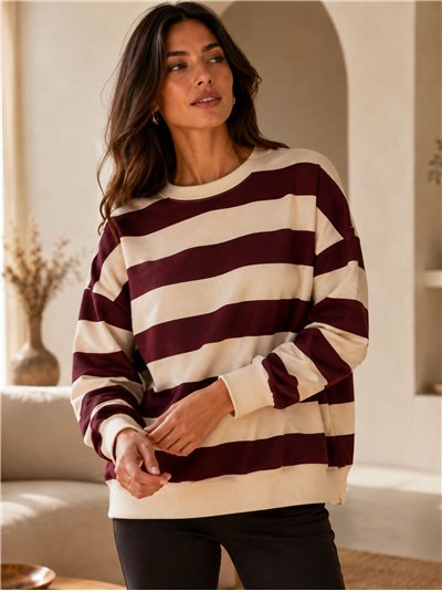 Sudadera rayas anchas talla grande