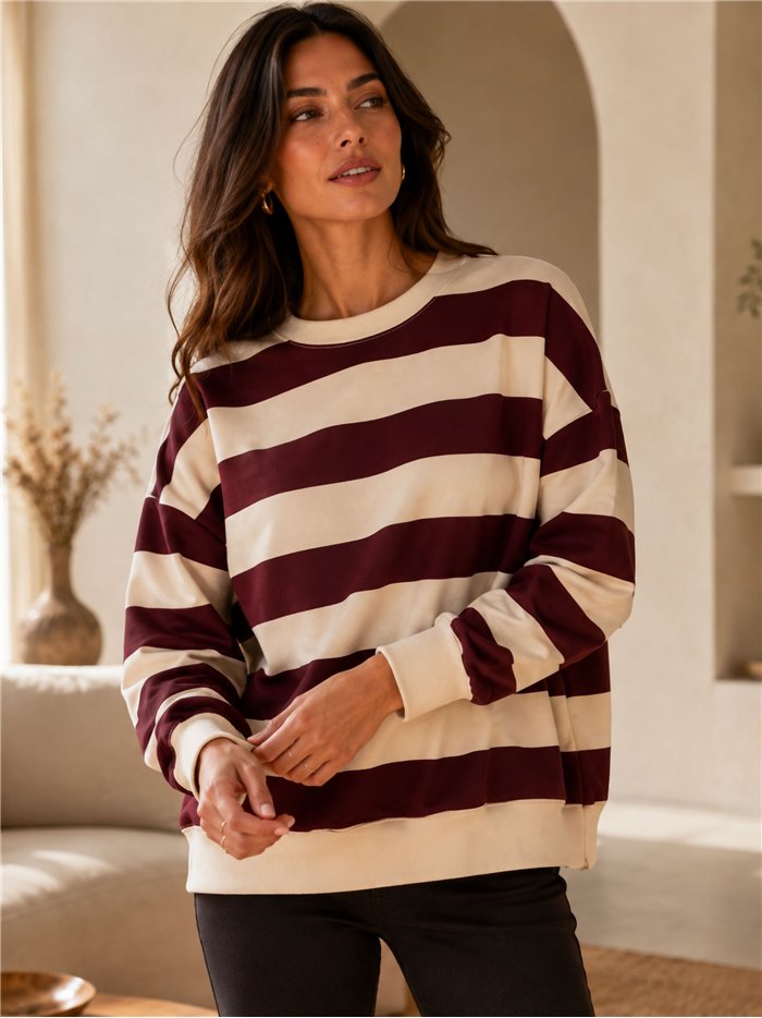Sudadera rayas anchas talla grande