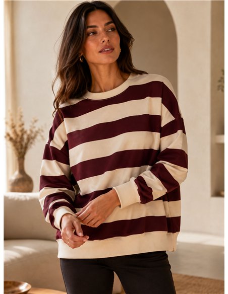 Sudadera rayas anchas talla grande