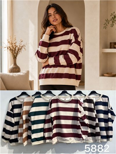 Sudadera rayas anchas talla grande 2