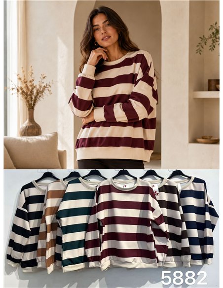 Sudadera rayas anchas talla grande