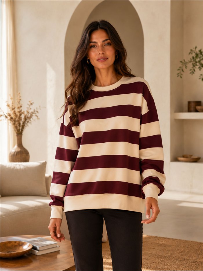 Sudadera rayas anchas talla grande