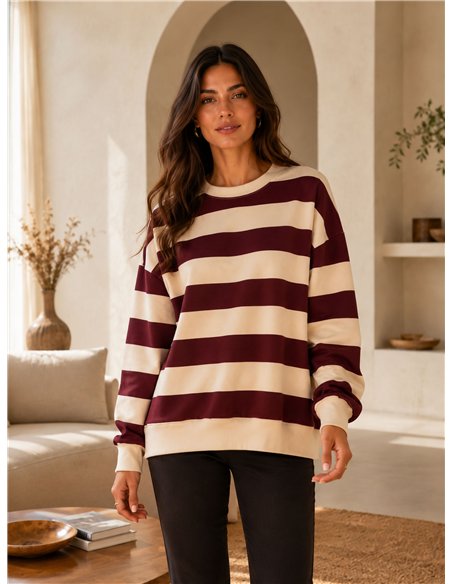 Sudadera rayas anchas talla grande