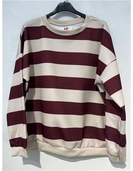 Sudadera rayas anchas talla grande