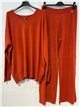 Conjunto jersey cuello pico talla grande y pantalón