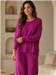Conjunto jersey cuello redondo talla grande y pantalón