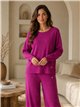 Conjunto jersey cuello redondo talla grande y pantalón