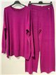 Conjunto jersey cuello redondo talla grande y pantalón