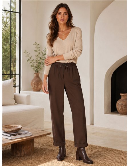 Pantalón jogger cintura elástica talla grande