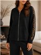 Conjunto chaqueta sudadera capucha leopardo y pantalón