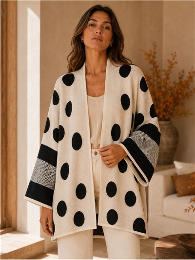 Kimono punto lunares talla grande