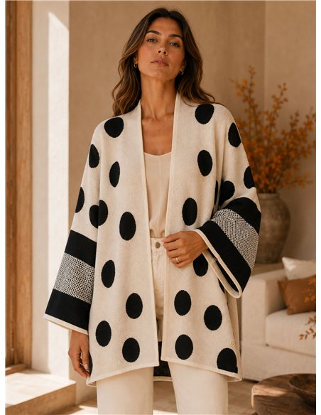 Kimono punto lunares talla grande