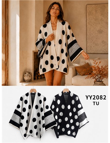 Kimono punto lunares talla grande
