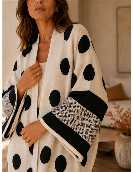 Kimono punto lunares talla grande