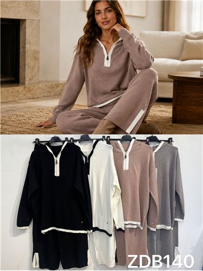Conjunto sudadera punto capucha y pantalón 2