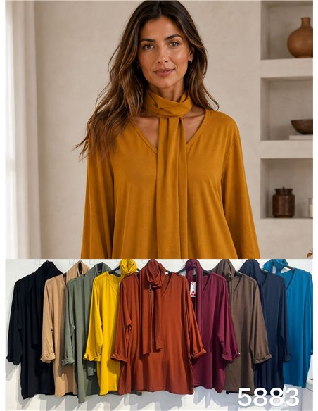 Blusa lisa pañuelo talla grande