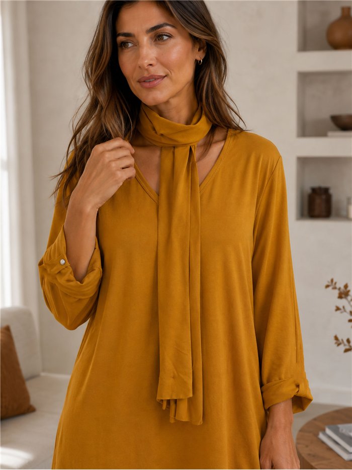 Blusa lisa pañuelo talla grande