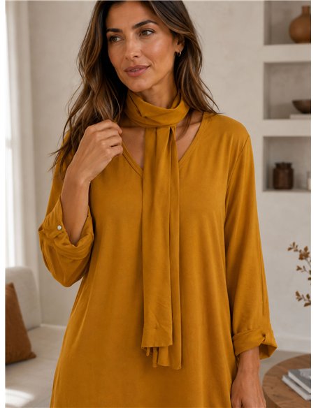 Blusa lisa pañuelo talla grande