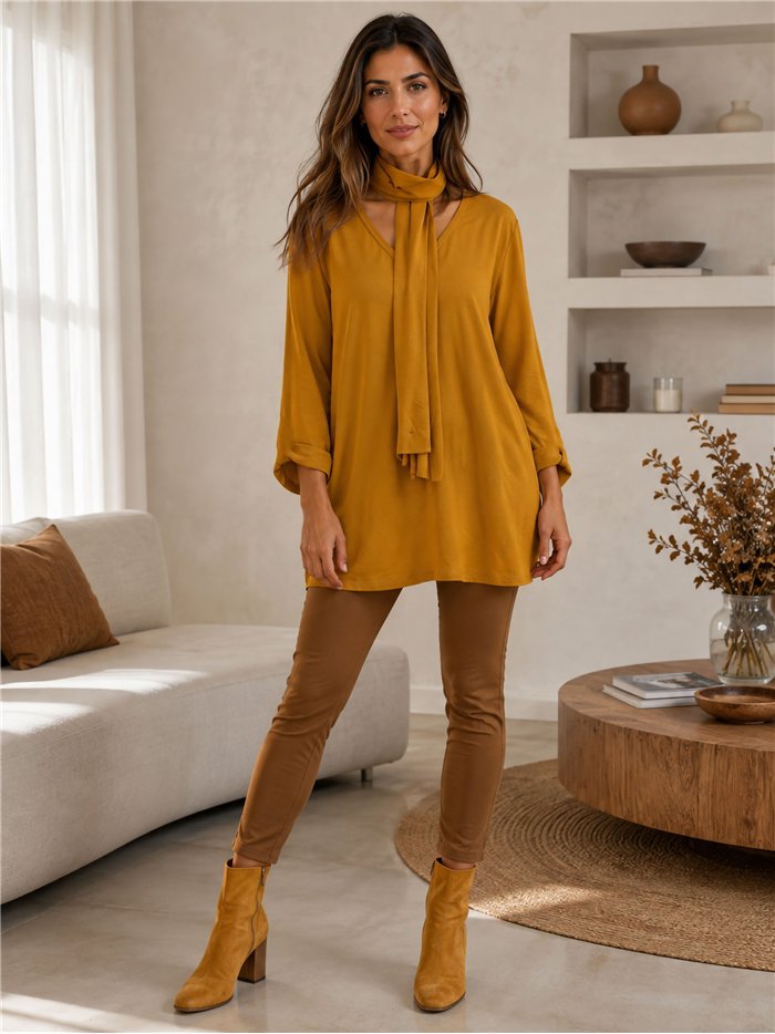 Blusa lisa pañuelo talla grande