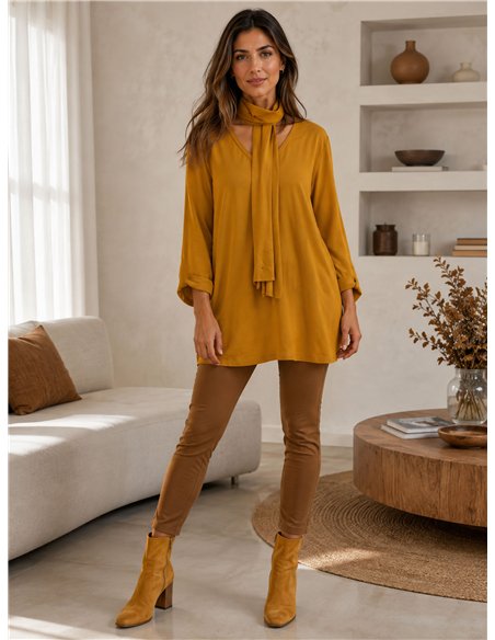 Blusa lisa pañuelo talla grande