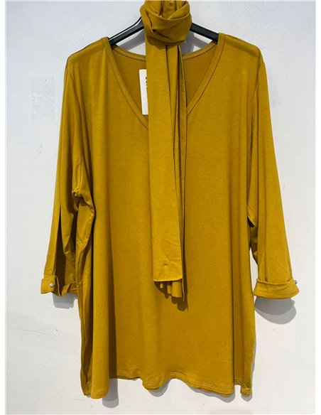 Blusa lisa pañuelo talla grande