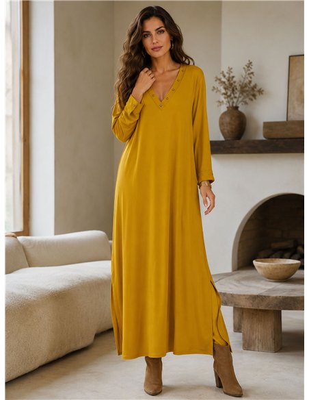 Vestido largo liso tachuelas talla grande