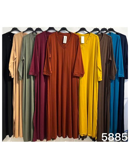 Vestido largo liso tachuelas talla grande