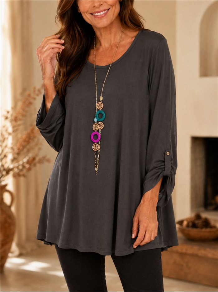 Blusa talla grande con collar