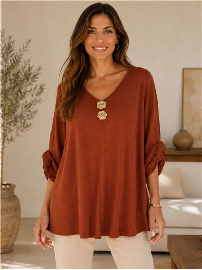 Jersey botones metálicos talla grande