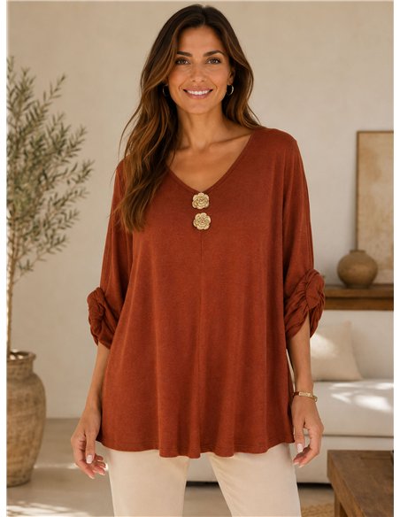 Jersey botones metálicos talla grande