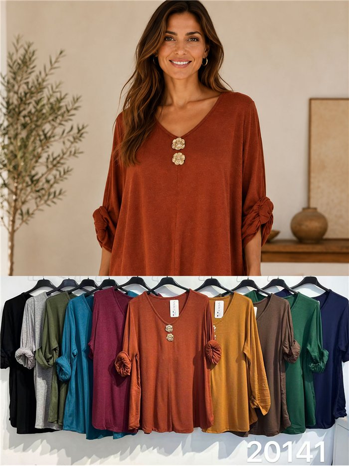 Jersey botones metálicos talla grande