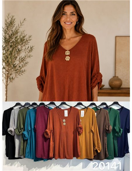 Jersey botones metálicos talla grande