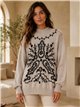 Jersey bordado cuello subido
