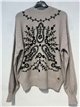 Jersey bordado cuello subido