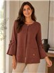 Chaqueta de punto manga lazos
