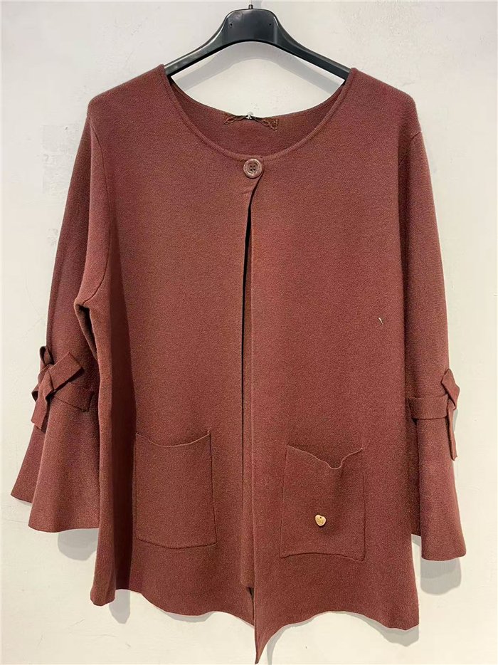 Chaqueta de punto manga lazos