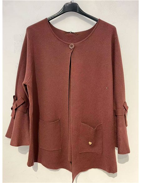 Chaqueta de punto manga lazos