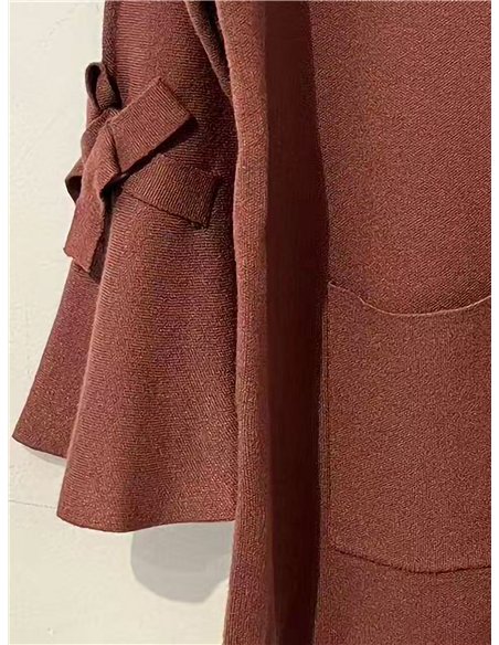 Chaqueta de punto manga lazos