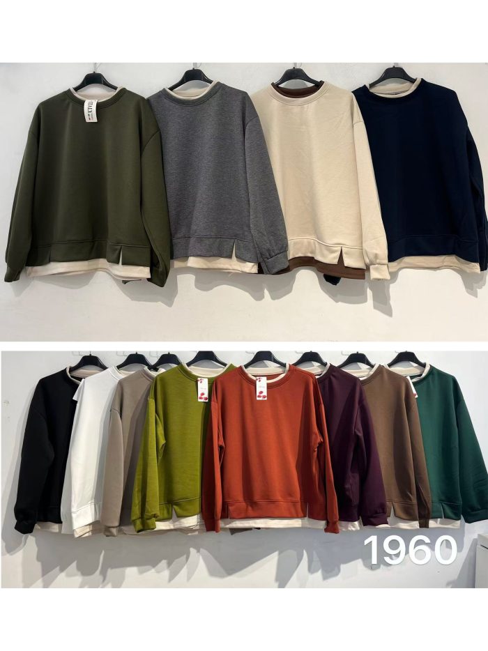 Sudadera básica bajo combinado