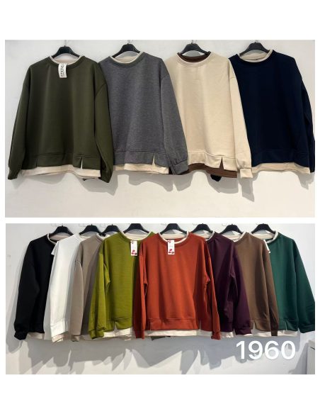 Sudadera básica bajo combinado