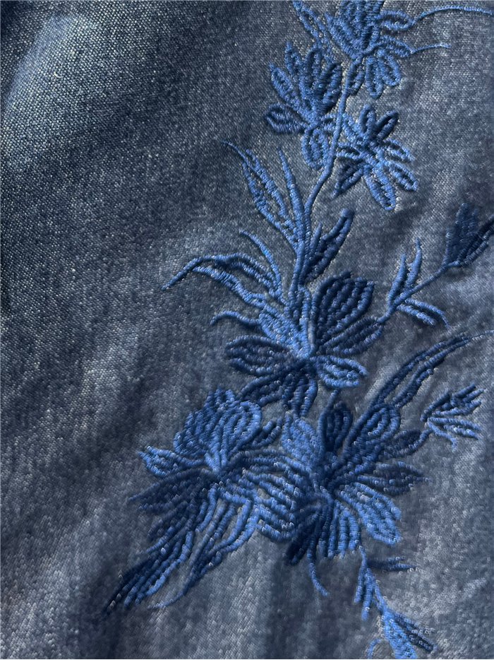 Camisa vaquera bordado floral
