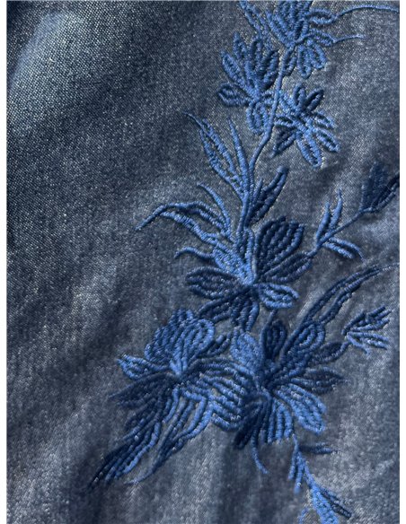 Camisa vaquera bordado floral