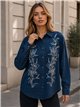 Camisa vaquera flores bordadas