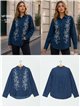 Camisa vaquera flores bordadas