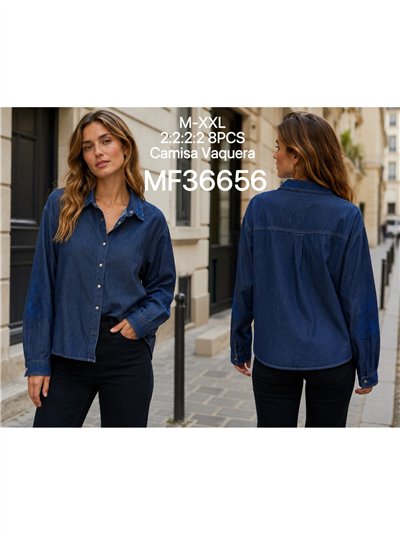 Camisa vaquera bordado en mangas 2