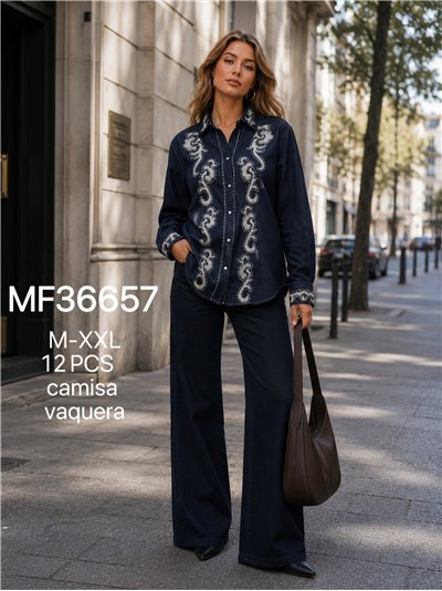 Camisa vaquera bordado ornamental 2
