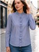 Blusa rayas volante frontal
