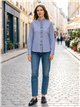 Blusa rayas volante frontal