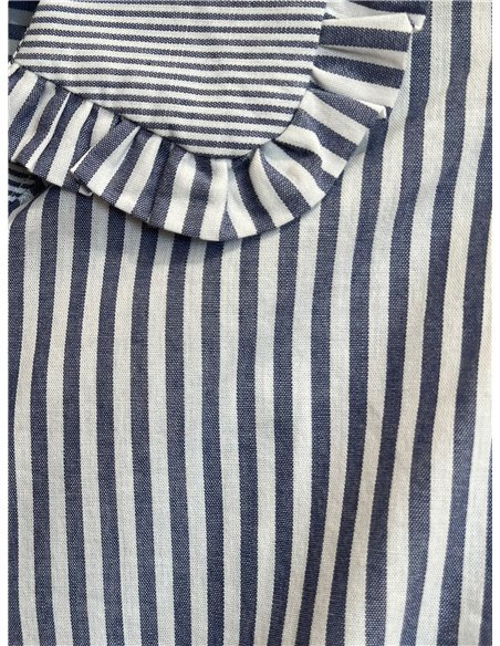 Camisa rayas cuello bobo volante