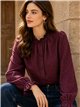 Blusa cuadros cuello fruncido